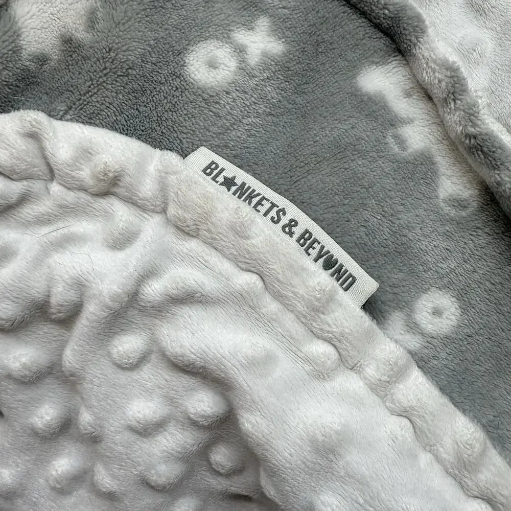 Blankets & Beyond Baby Blanket Security Lovey Teddy Bear XO Gray White